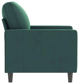 vidaXL sötétzöld bársony kanapéfotel 60 cm