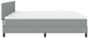 vidaXL Boxspring Ágy Mattal &amp; LED Fénnyel Szürke 200x200 cm Szövet