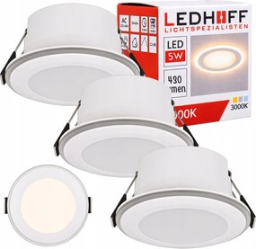 Süllyesztett Led mennyezeti lámpatest 3x Spot lámpa meleg fehér 5W 8cm