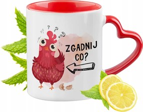 Vicces Piros Bögre Szív Alakú Füllel Ajándék