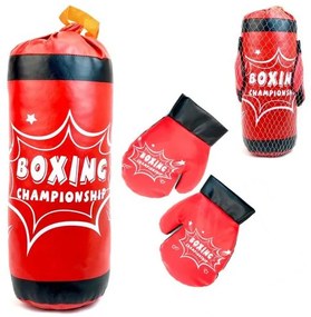 Felakasztható Boxzsák Boxkesztűvel Gyerekeknek – piros – 50x21x21 cm