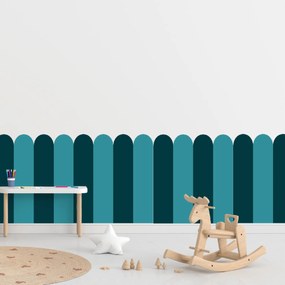 PIPPER. Textil öntapadó tapéta - Boltív - Kék-zöld színű Méret: 80cm, Szín: Kombináció