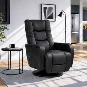 Forgó masszázsfotel fekete ökobőr, SPIKE