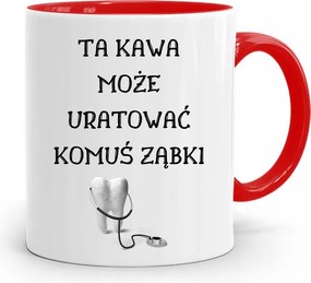 Bögre Piros Fogorvos Ajándék Mentse Meg A Fogakat fényképes nyomtatással