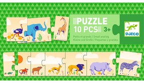 Sorozatkirakó puzzle - Kicsi és nagy, 10 db-os - Smal and big