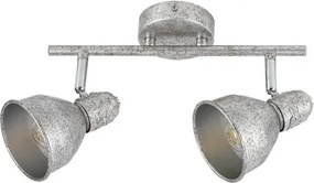 Beltéri karos spotlámpa e14 2x40w antik ezüst thelma