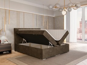 Egyszemélyes ágy Boxspring 120 cm Driny (karamell) (matraccal és tárolóhellyel). Akció -17%. 1043357