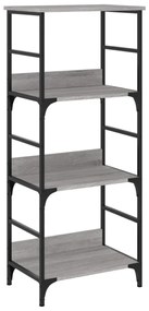 szürke sonoma színű szerelt fa könyvespolc 50 x 33 x 117,5 cm