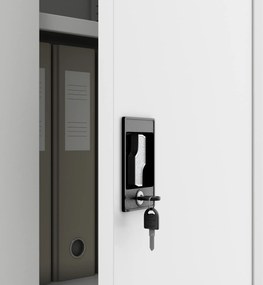 Fém irodai és műhelyszekrény fehér BEATA D600 900 x 930 x 600 mm