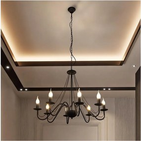 MALBO láncos csillár 8xE14/10W/230V fekete