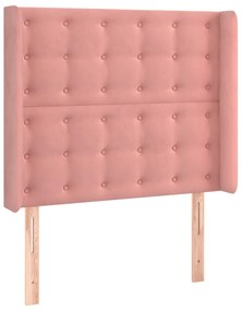 rózsaszín bársony LED-es fejtámla 93x16x118/128 cm