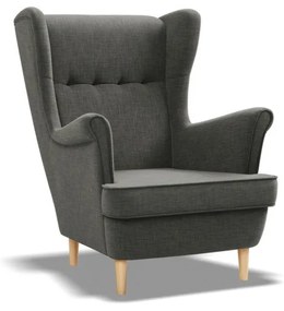 Uszak fotel, fonott, fekete