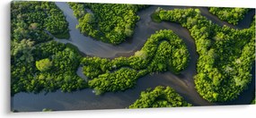 Kép - Erdei táj folyóval (120x50 cm)