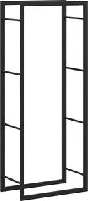 vidaXL fekete acél tűzifatároló állvány 50x28x132 cm