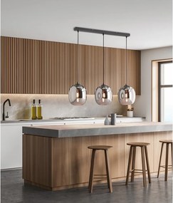 Fekete függőlámpa üveg búrával Nayla – Fischer &amp; Honsel