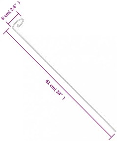 20 db sötétzöld acél kerti növénykaró 61 cm