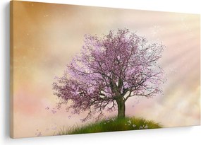 Virágzó fa képe egy domb tetején (90x60 cm)