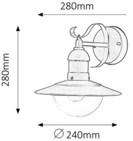 Brilagi - Kültéri fali lámpa MOLDE 1xE27/60W/230V IP44 fehér/patina