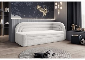 Krémszínű buklé kinyitható-tárolóhelyes kanapé jobb oldali 223 cm Fabillo – ELTAP