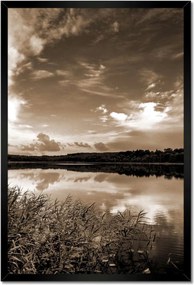 Poszterek keretben 40x60 Sephia Tájkép Tó