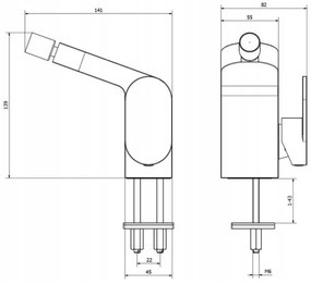Bisk Futura, bidé csaptelep, króm, ERG-03005