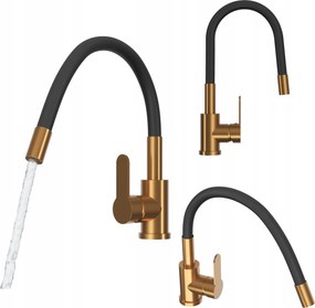 Konyhai csaptelep flexibilis rose brushed gold Grado Plus forgó perlátor