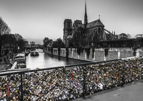 Poszter 42x29,7cm Pont des Arts híd szerelem lakatokkal, Assaf Frank