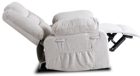 Modern Relaxfotel Szürke Kordbársony Kárpittal. ARTURO