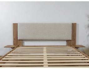 Bézs franciaágy ágyráccsal 160x200 cm Lior – Bobochic Paris