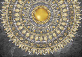 Mandala tapéta arany szürke luxus elegancia vinil dísz 312x219 +ragasztó