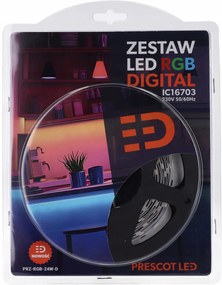 Komplett szett 5m-es digitális Rgb Led szalaggal, tápegységgel és vezérlővel