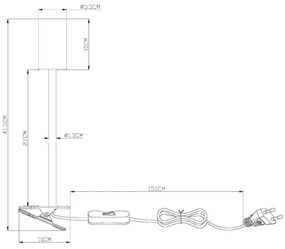 Globo 57911KG - Rugalmas lámpa klipszel ROBBY 1xGU10/25W/230V szürke/barna