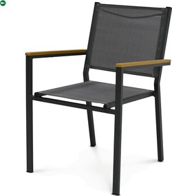 Zahradní židle, kov, síťovina, šedá, AZC-L1303 GREY