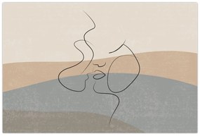Kép - Line art csók (90x60 cm)