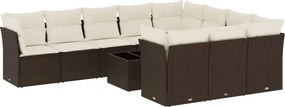 vidaXL 11 részes barna polyrattan kerti ülőgarnitúra párnákkal