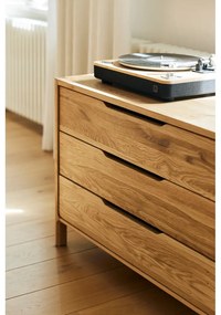 Natúr színű tölgyfa alacsony komód 140x64 cm Twig – The Beds