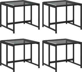 vidaXL 4 db fekete polyrattan kerti ülőke