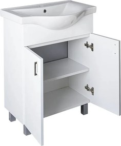 Viva STYLE Ekonomik 65 lábon álló 2 ajtós fürdőszobabútor Sanovit ALBATROS 10065 mosdóval 64,5x46,5
