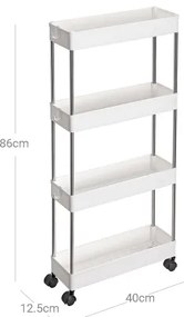 MARGE görgős tárolókocsi, fehér