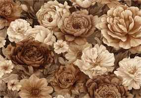 Fotótapéta Virágok Bazsarózsa Bézs Hálószoba Nappali Tapéta Flizelina 150x105