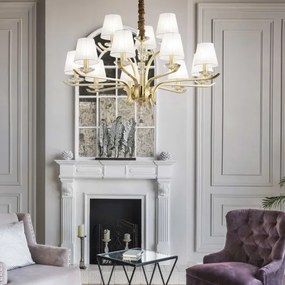 Ideal Lux - Csillár láncon PEGASO 12xE14/28W/230V átm. 102 cm arany