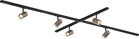 Modern railsysteem zwart met 5 spots gunmetal 1-fase - Iconic Lloyd