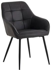 Sötétszürke kárpitozott karfás étkezőfotel szett 2 db-os Nolan Square – Unique Furniture