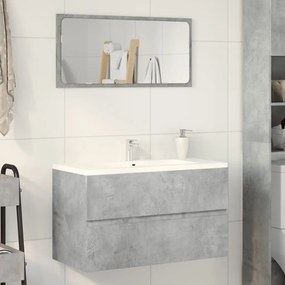 Betonszürke szerelt fa függő fürdőszobaszekrény 80x38,5x45 cm