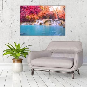 Türkiz lagúna, Laosz, Tat Kuang Si képe (90x60 cm)