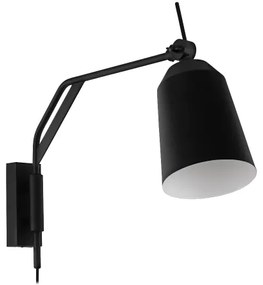 LED lámpa , fali , E27 , acél , fekete , EGLO , LORETO , 900157