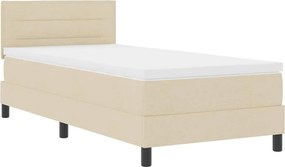 vidaXL Boxrugós ágy matracmal leddel Krém 80 x 200 cm szövet