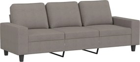 vidaXL 3 személyes fekete szövetkanapé 180 cm