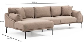 Leo bézs sarokkanapé, bal oldali - Artie