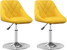 vidaXL 2 db mustársárga bársony forgó étkezőszék